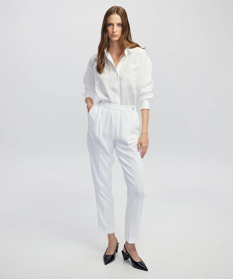 ابيكول Elastic Waist Carrot Trousers